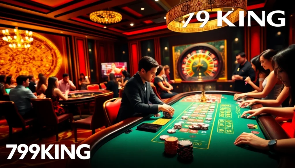 Experience the excitement of 79KING with vibrant casino games featuring poker chips and cards.